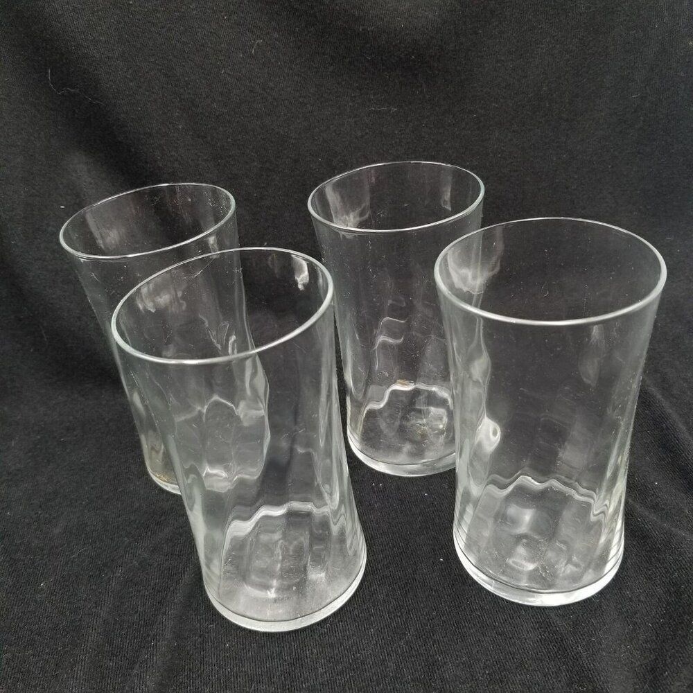 Vintage 80s Wheaton Glass Whisper 12 oz Lot 4 All Purpose Tumblers 5" New